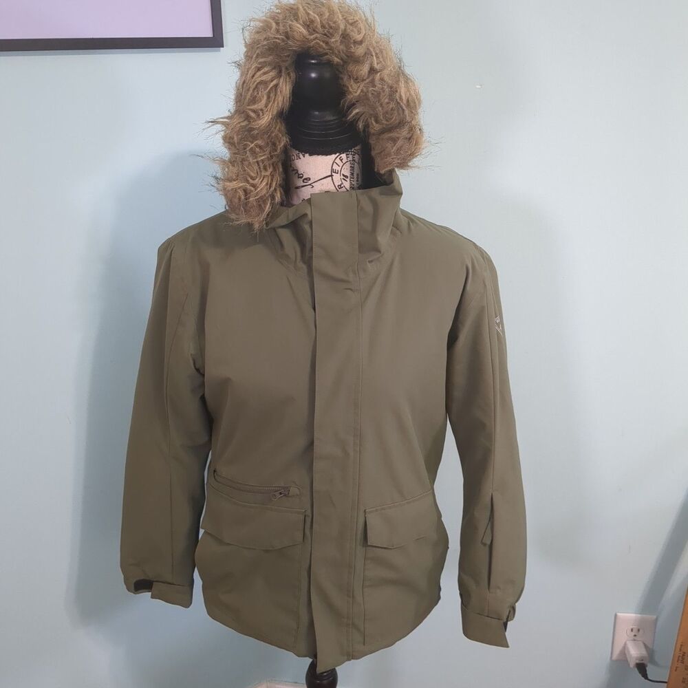 Rossignol Youth ski jacket unisex green hooded 12